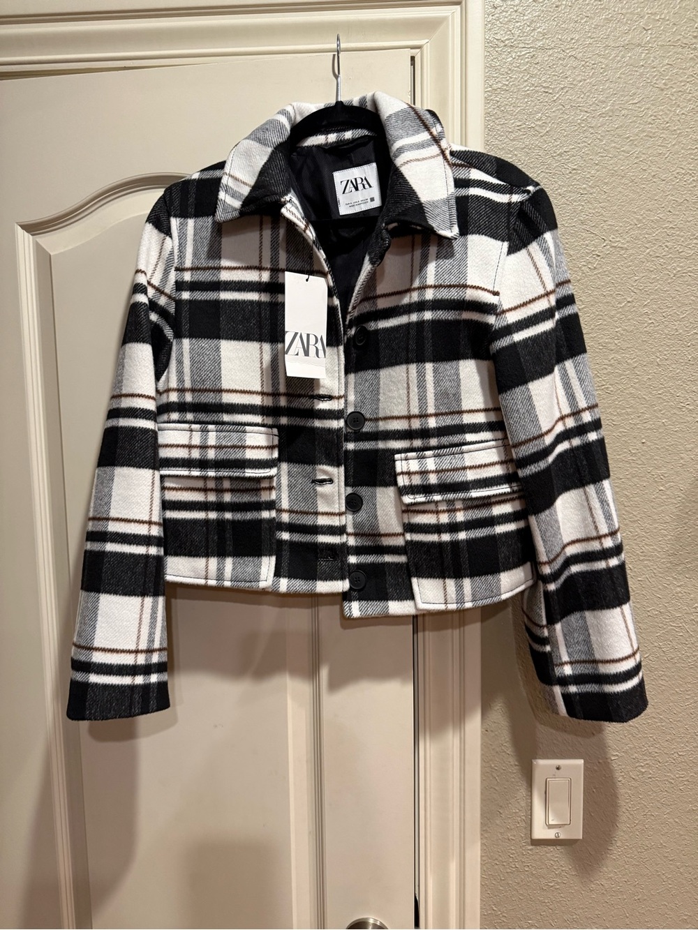 NWT Zara Plaid Button Up Jacket - Picture 3 of 4
